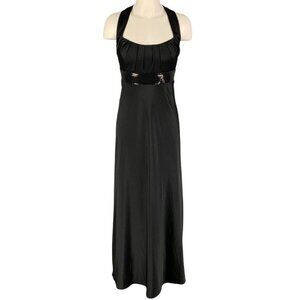 Calvin Klein Sleeveless Criss Cross Sequin Accent Gown in Black - Sz 12 - New